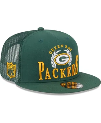Men's New Era Green Green Bay Packers Collegiate Trucker 9FIFTY Snapback Hat