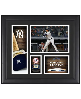 Giancarlo Stanton New York Yankees Framed 15'' x 17'' Player Collage with a Piece of Game-Used Baseball