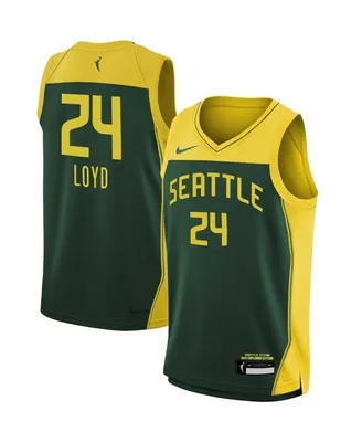 Big Boys and Girls Nike Jewell Loyd Green Seattle Storm 2022 Explorer Edition Victory Player Jersey