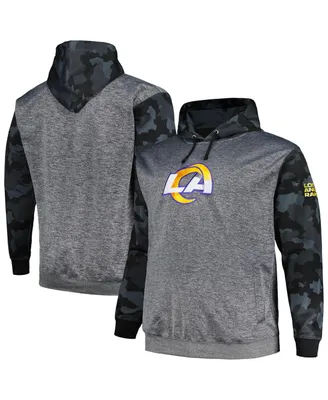Men's Fanatics Heather Charcoal Los Angeles Rams Big and Tall Camo Pullover Hoodie