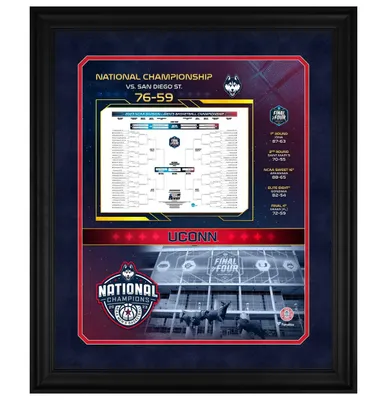 UConn Huskies 2023 Ncaa Men's Basketball National Champions Framed 20" x 24" Bracket Collage Photo