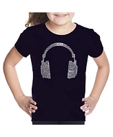 Big Girl's Word Art T-shirt - 63 Different Genres Of Music