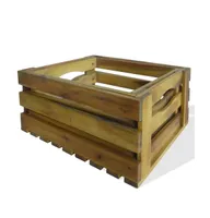 vidaXL Apple Crate Set 2 Pieces Solid Acacia Wood