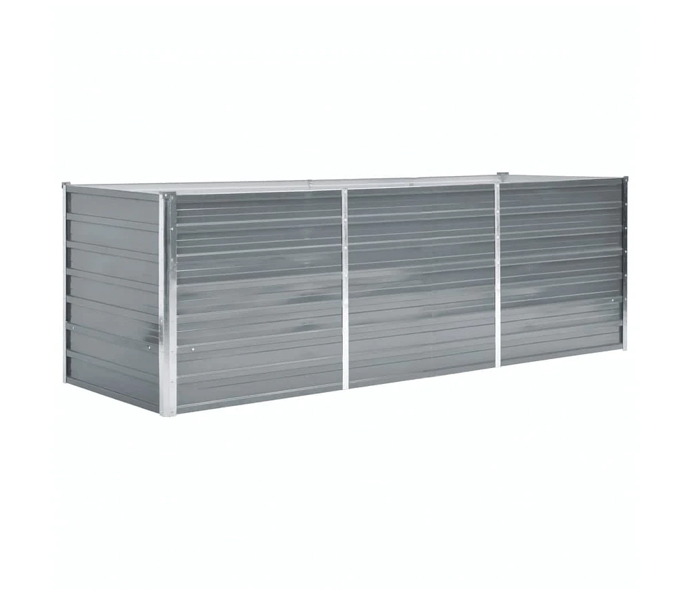 Garden Raised Bed Galvanized Steel 94.5"x31.5"x31.3" Gray