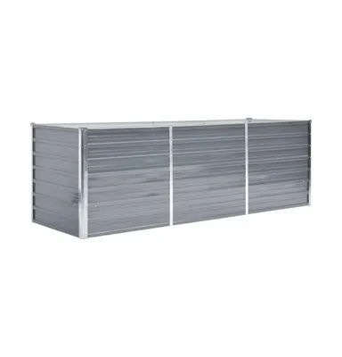 vidaXL Garden Raised Bed Galvanized Steel 94.5"x31.5"x31.3" Gray