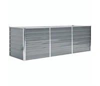 Garden Raised Bed Galvanized Steel 94.5"x31.5"x31.3" Gray