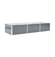 vidaXL Garden Raised Bed Galvanized Steel 94.5"x31.5"x17.7" Gray