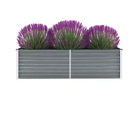 Garden Raised Bed Galvanized Steel 63"x15.7"x17.7" Gray
