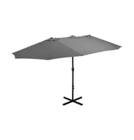 vidaXL Outdoor Parasol with Aluminum Pole 181.1"x106.3" Anthracite