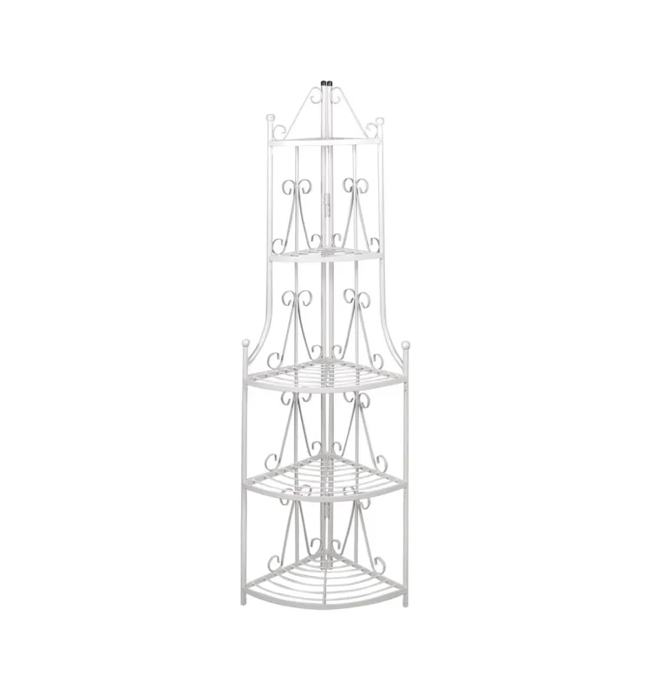 vidaXL Corner Plant Rack White 14.2"x23.6"