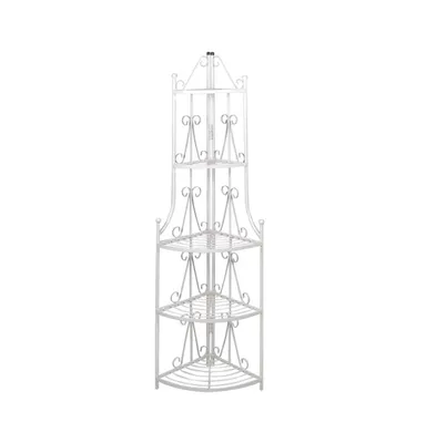 vidaXL Corner Plant Rack White 14.2"x23.6"