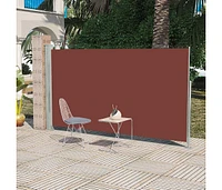 vidaXL Patio Retractable Side Awning 63"x118" Brown