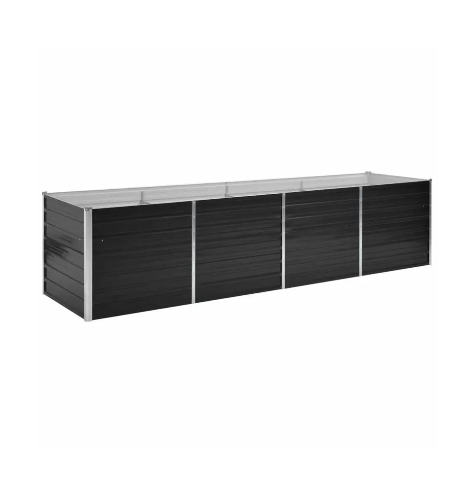 Garden Raised Bed Anthracite 126"x31.5"x30.3" Galvanized Steel