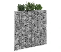 vidaXL Trapezium Gabion Raised Bed Galvanized Steel 39.4"x7.9"x39.4"