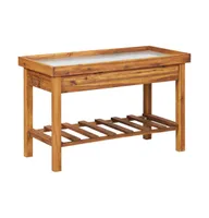 vidaXL Garden Work Bench with Zinc Top Solid Acacia Wood