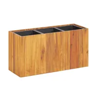 vidaXL Garden Raised Bed with 3 Pots Solid Acacia Wood