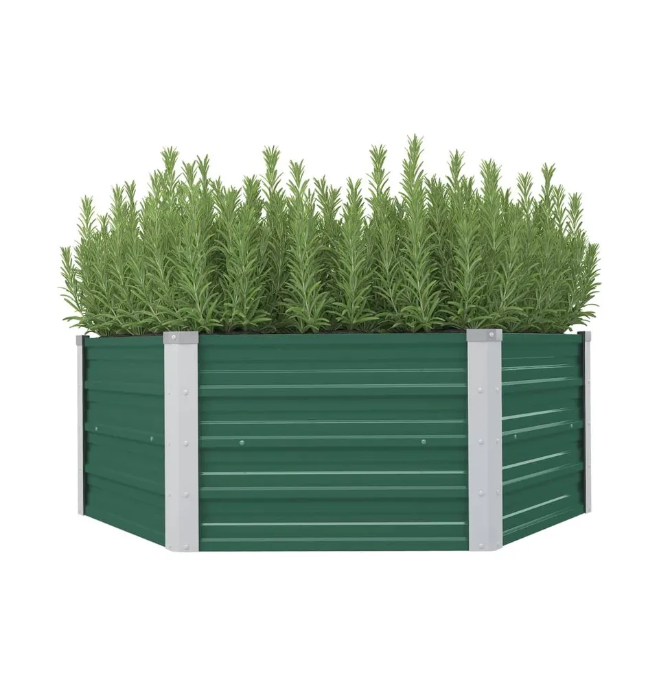 vidaXL Raised Garden Bed 50.8"x50.8"x18.1" Galvanized Steel Green