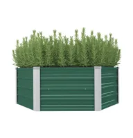 vidaXL Raised Garden Bed 50.8"x50.8"x18.1" Galvanized Steel Green