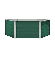 vidaXL Raised Garden Bed 50.8"x50.8"x18.1" Galvanized Steel Green