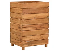 Raised Bed 19.7"x15.7"x28.3" Recycled Teak Wood and Steel