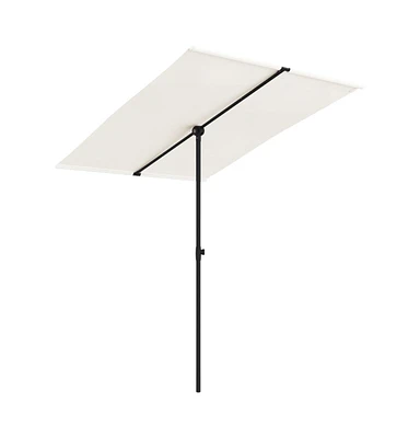 vidaXL Garden Parasol with Aluminum Pole 6.6'x4.9' Sand White