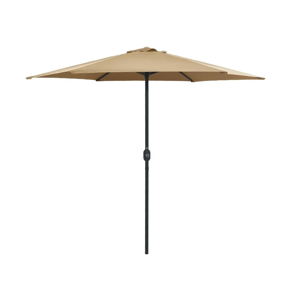 vidaXL Outdoor Parasol with Aluminum Pole 106.3"x96.9" Taupe