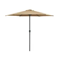 vidaXL Outdoor Parasol with Aluminum Pole 106.3"x96.9" Taupe