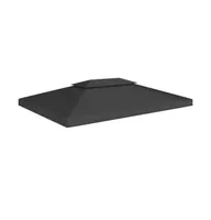 vidaXL 2-Tier Gazebo Top Cover 1 oz/ft² 13.1'x9.8' Black