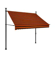 Manual Retractable Awning with Led 78.7" Orange and Brown