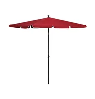 vidaXL Garden Parasol with Pole 82.7"x55.1" Bordeaux Red