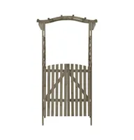 Pergola with Gate 45.7"x15.7"x80.3" Gray Solid Firewood