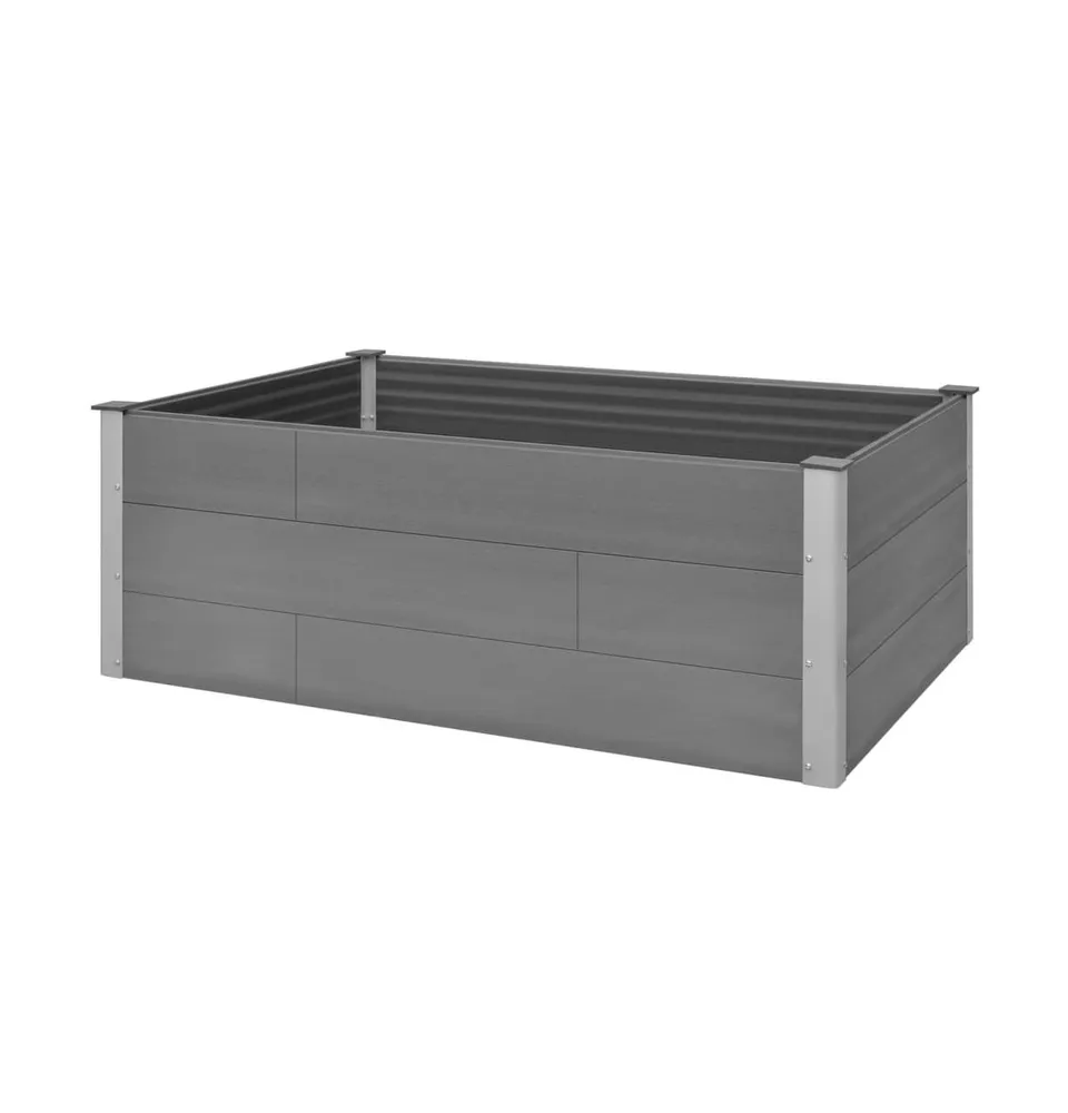 vidaXL Garden Raised Bed Wpc 59.1"x39.4"x21.3" Gray