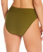 Bar Iii Women's Ribbed V-Waist Bikini Bottoms, Created for Macy's