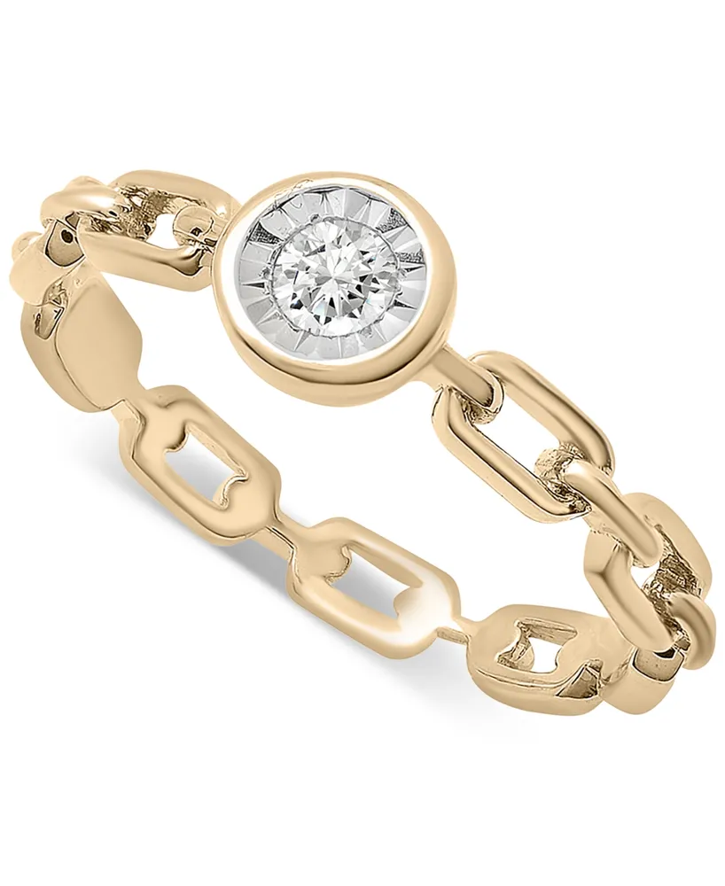 Audrey by Aurate Diamond Chain Link Ring (1/10 ct. t.w.) Gold Vermeil, Created for Macy's