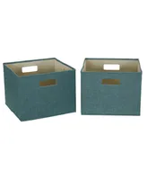 Teal Open Bin Set, Set of 2