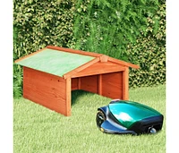 vidaXL Robotic Lawn Mower Garage 28.3"x34.3"x19.7" Solid Firwood