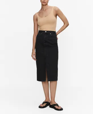 Mango Women's Denim Midi-Skirt