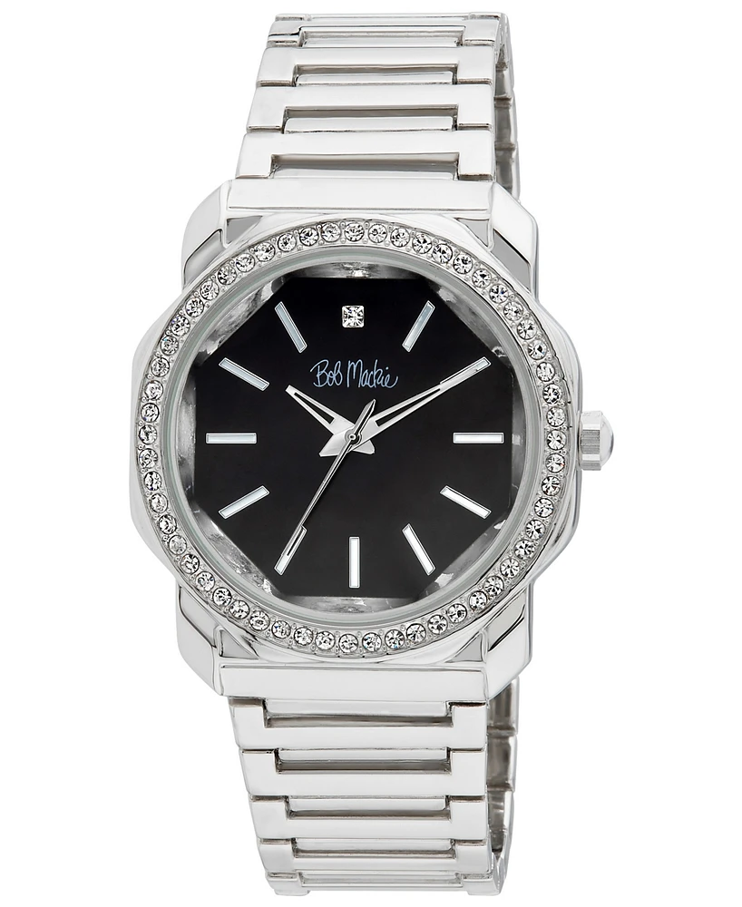 Bob Mackie Unisex Quartz Silver-Tone Alloy Watch 40mm