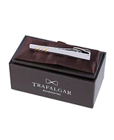 Trafalgar Men's Rhodium and Gold Detailed Tie Bar