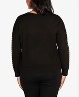 Belldini Black Label Plus Embellished Boatneck Sweater