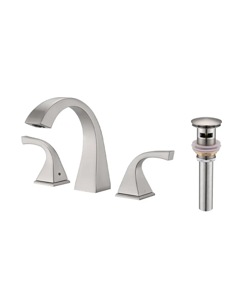 Streamdale Furniture 2-Handle Bathroom Sink Faucet With Drain, Brushed Nickel