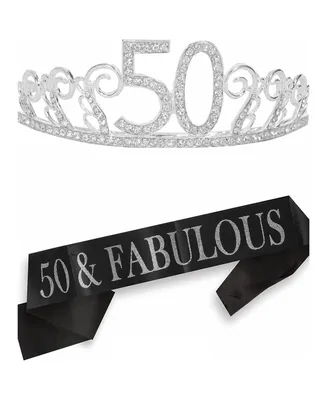 Meant2tobe 50th Birthday Sash and Tiara for Women