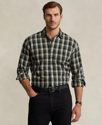 Polo Ralph Lauren Men's Big & Tall Cotton Plaid Oxford Shirt