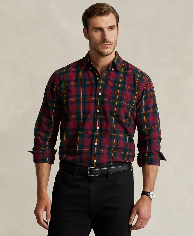 Polo Ralph Lauren Men's Big & Tall Cotton Plaid Oxford Shirt