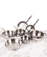 BergHOFF Belly Shape 12pc 18/10 Stainless Steel Cookware Set, Glass Lids