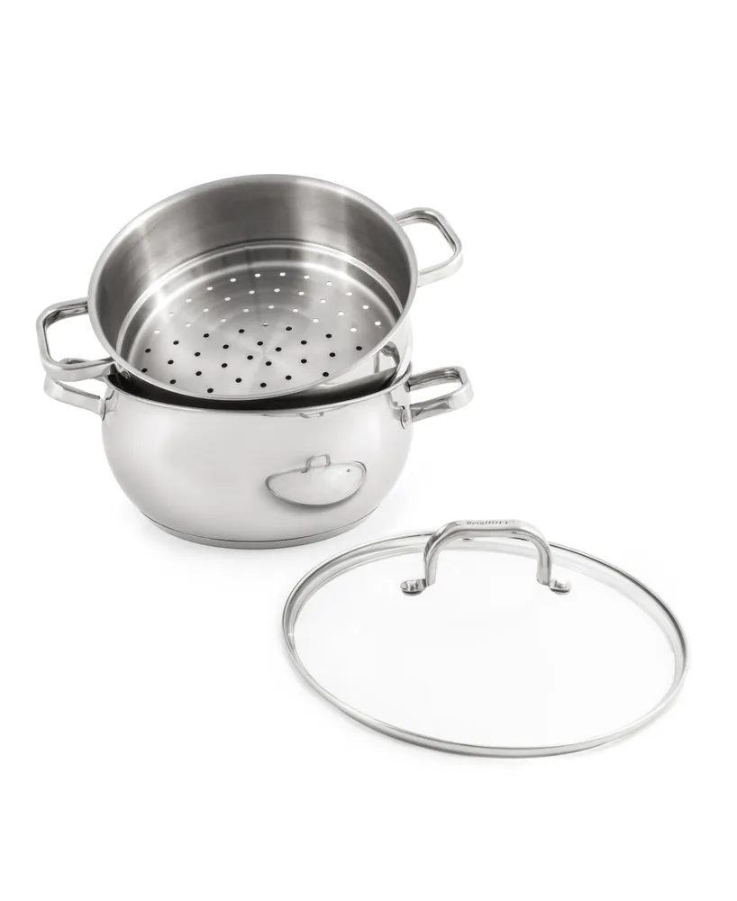 BergHOFF Belly 18/10 Stainless Steel 5.5 Quart Stockpot with Glass Lid