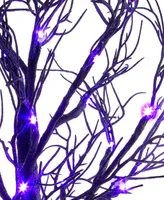 Kurt Adler 2' Purple Led Black Glitter Tabletop Tree