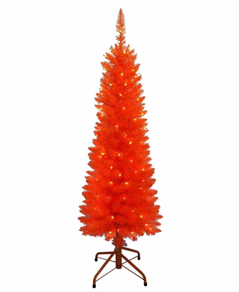 Kurt Adler 4' Pre-Lit Orange Slim Tree