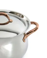 BergHOFF Ouro Gold 3pc 18/10 Ss Steamer Set, Ss Lids, Rose Gold Handles