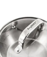 BergHOFF Belly Shape 3pc 18/10 Stainless Steel Fry Pan & Saucepan Cookware Set with Glass Lid